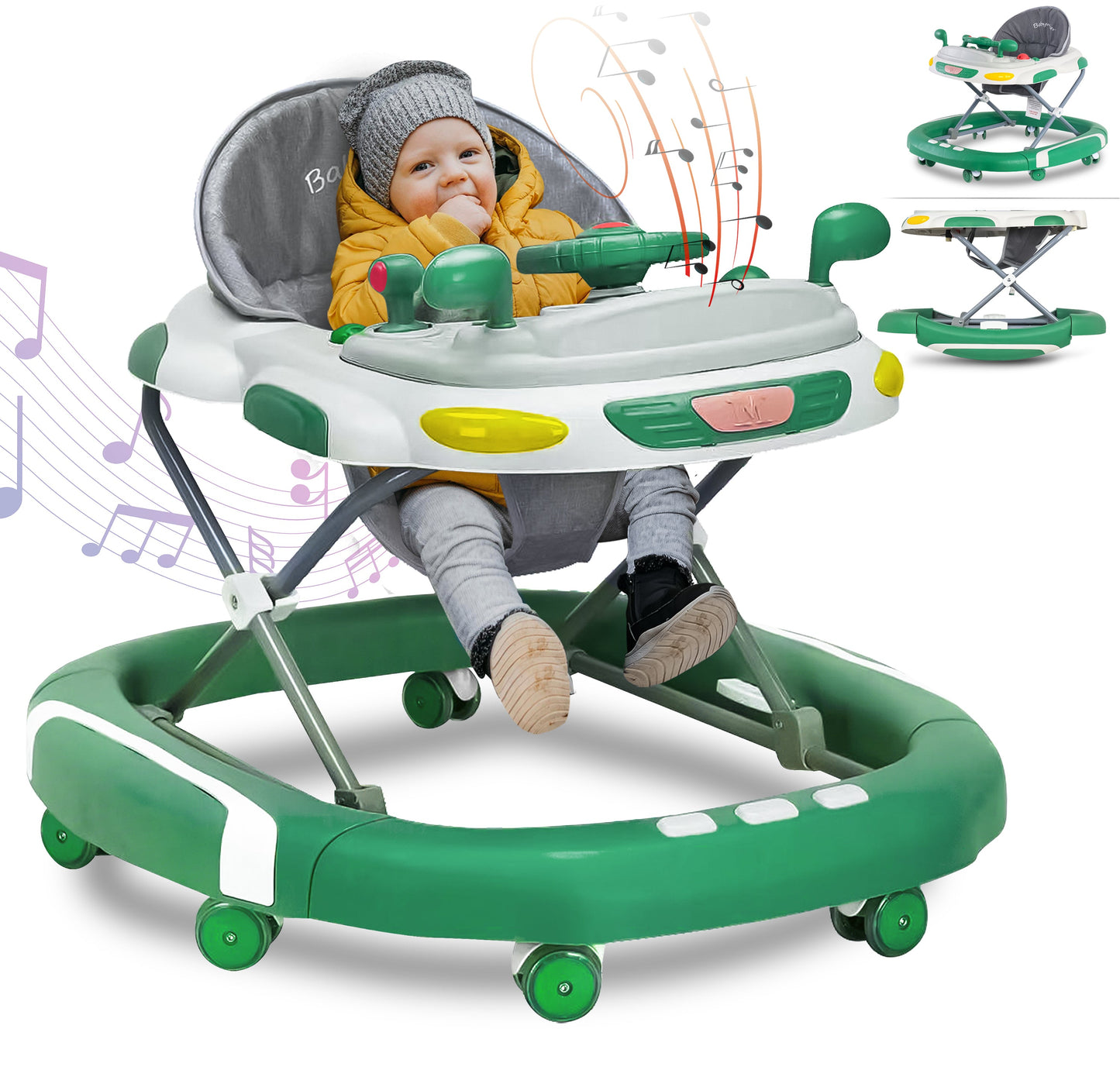 Baby Walker & Rocker Bouncer with Music Activity Tray