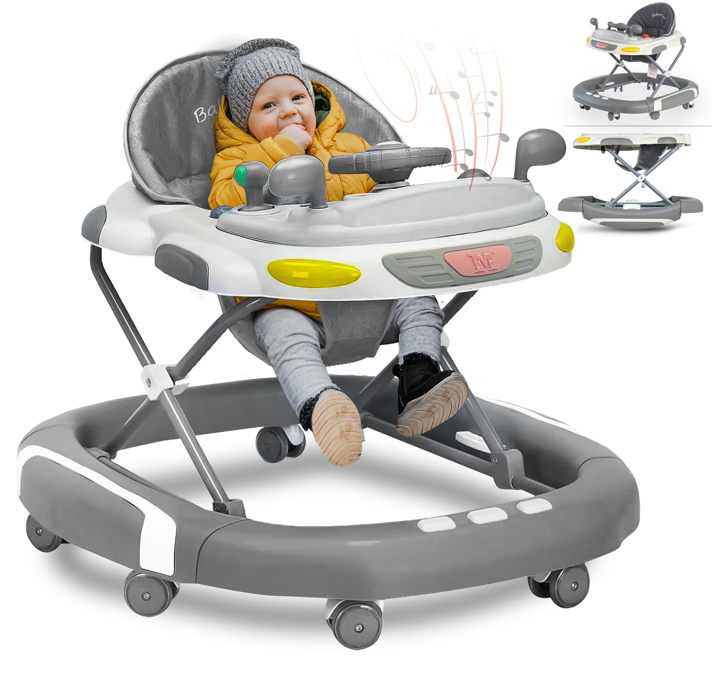 Baby Walker & Rocker Bouncer with Music Activity Tray
