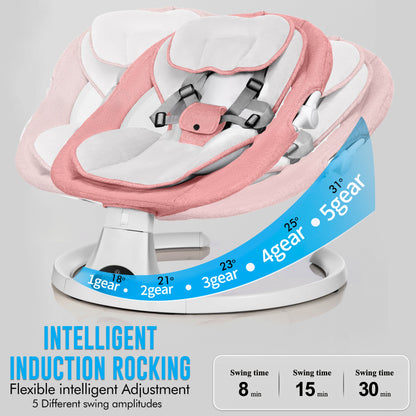 Electric Baby Swing with Bluetooth, Music, Remote – Infant Cradle