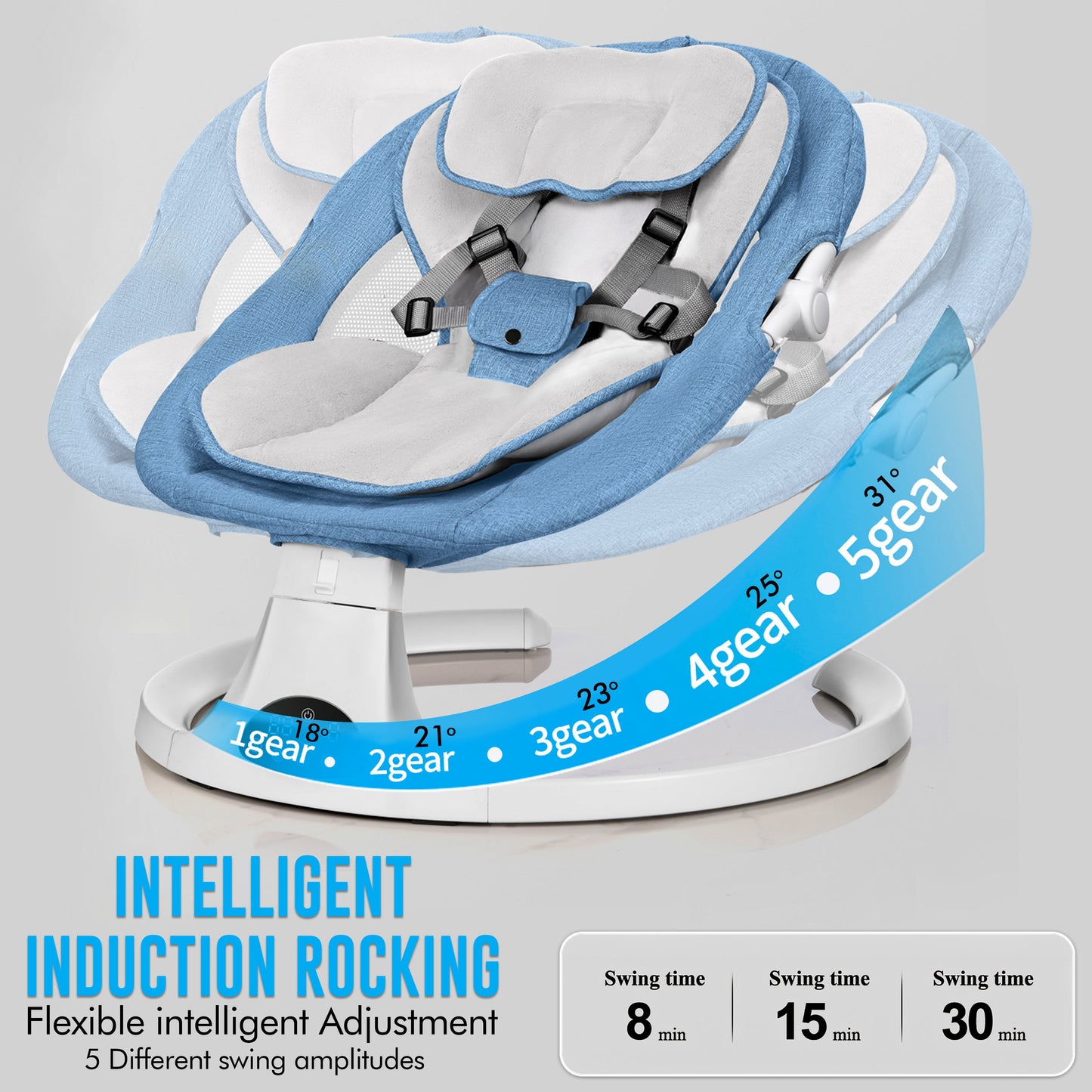 Electric Baby Swing with Bluetooth, Music, Remote – Infant Cradle
