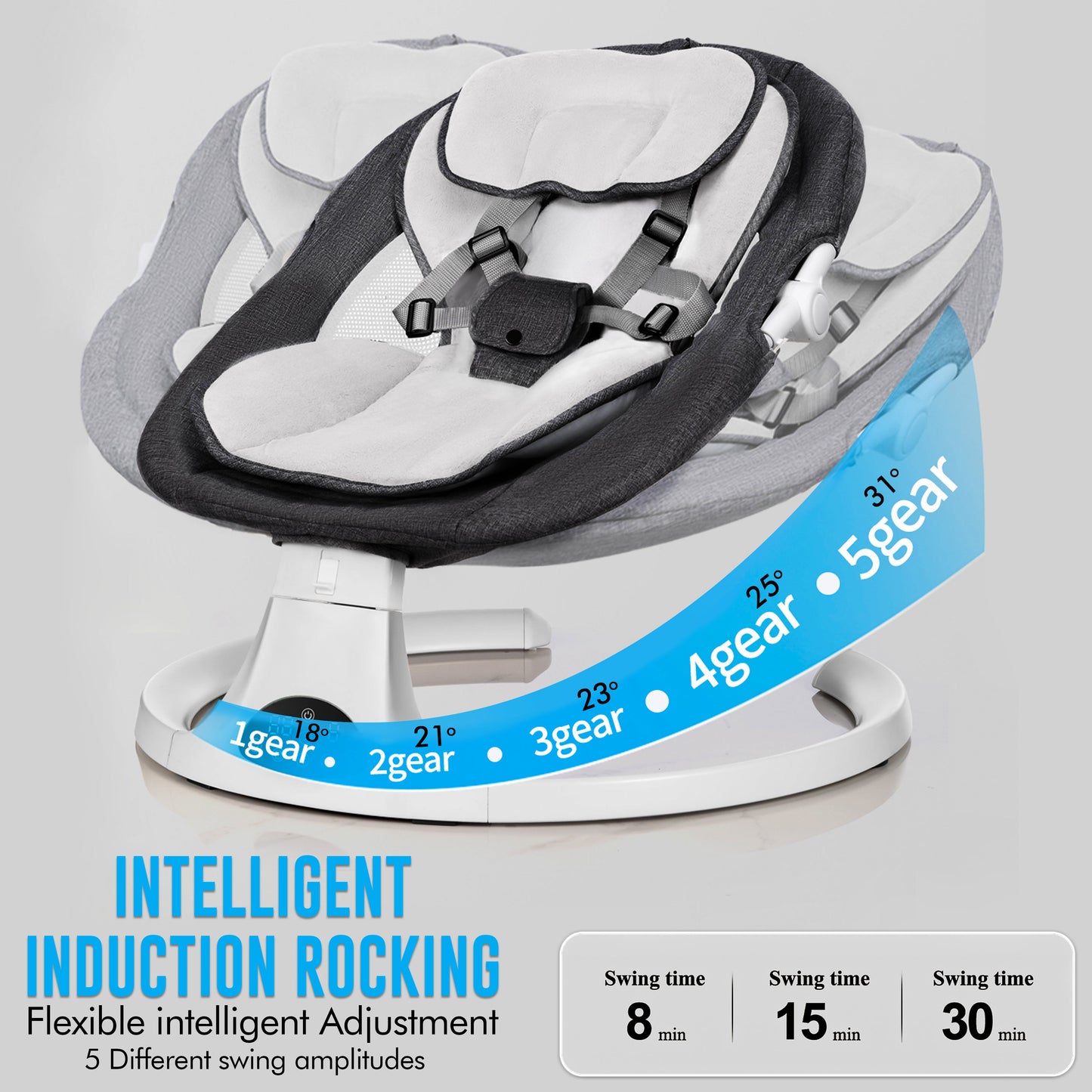 Electric Baby Swing with Bluetooth, Music, Remote – Infant Cradle