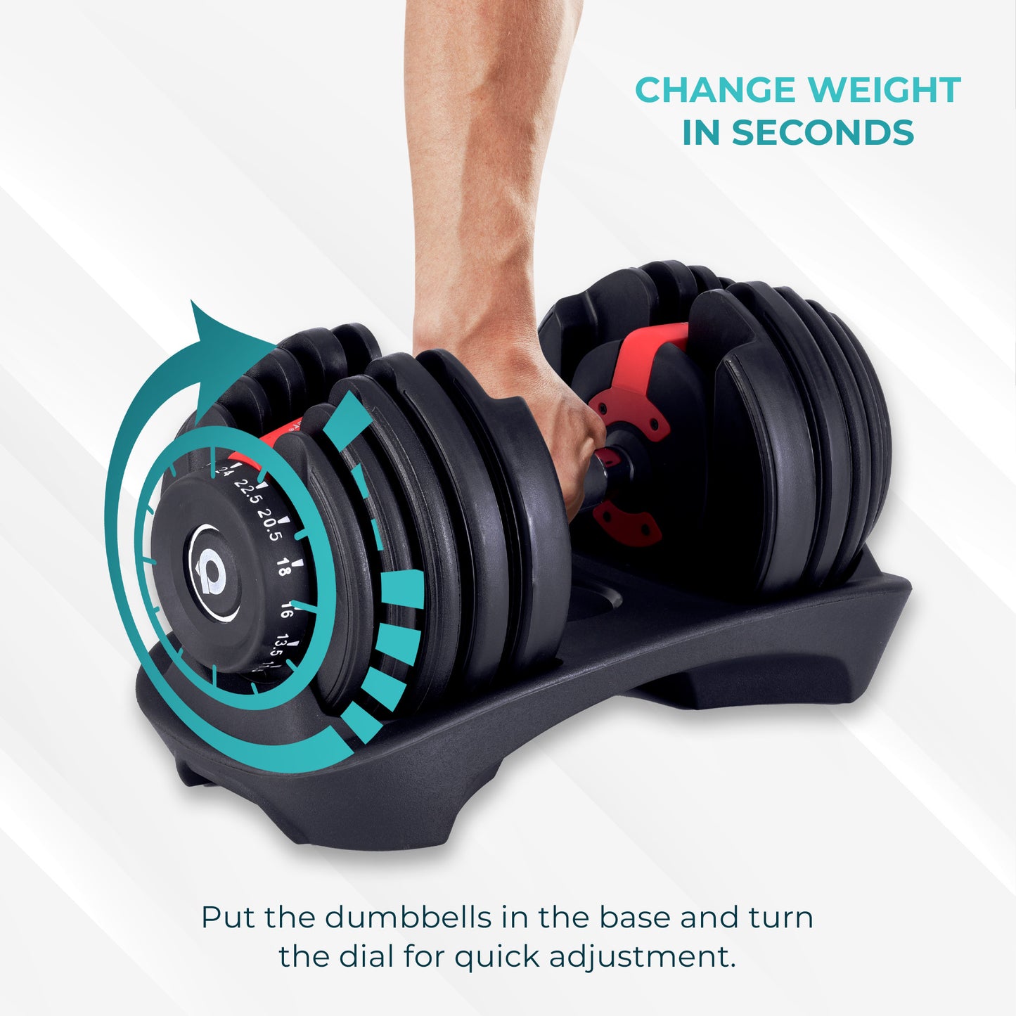 ProudCats 24kg Adjustable Dumbbell Pair with Base