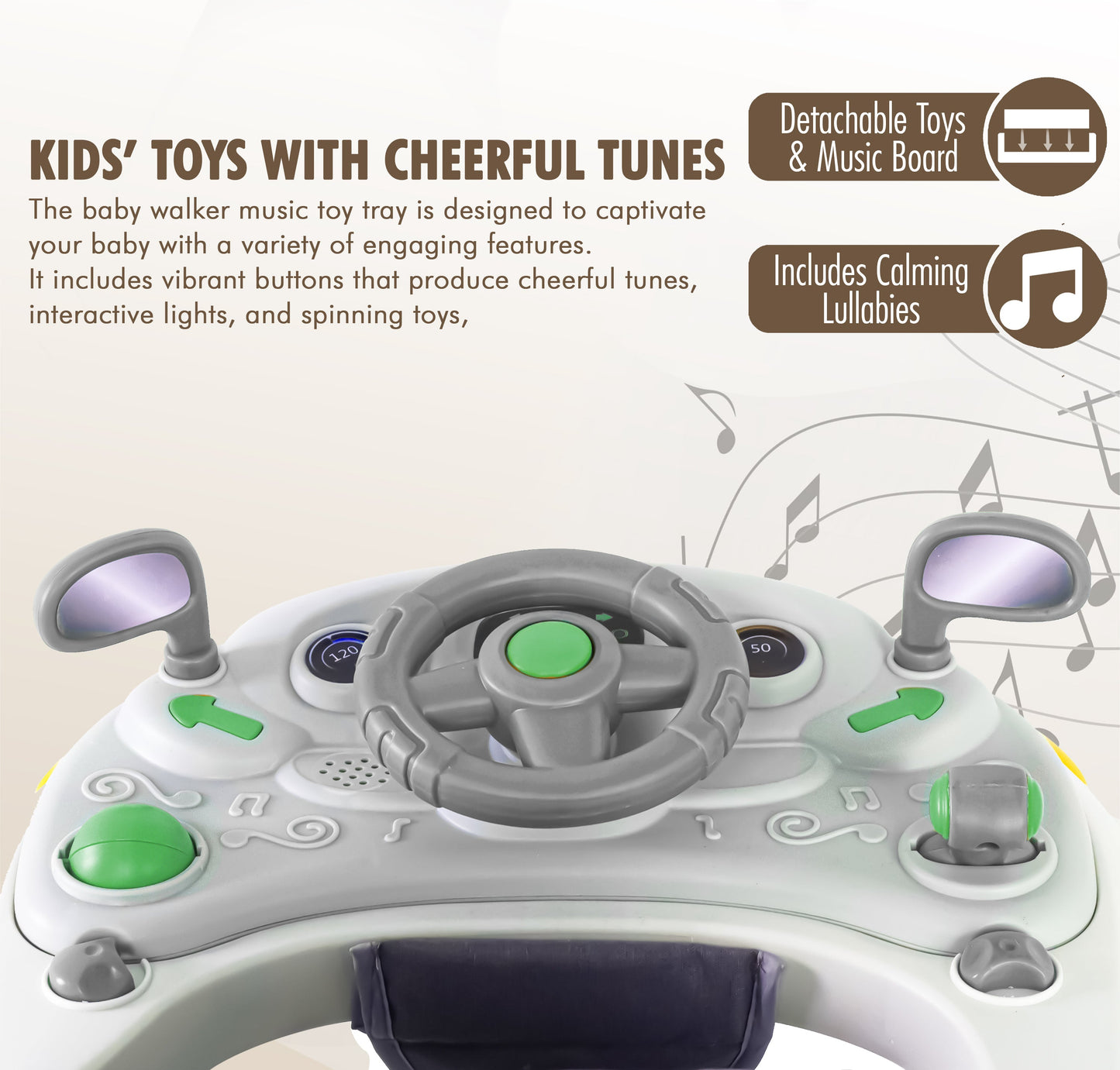 Baby Walker & Rocker Bouncer with Music Activity Tray