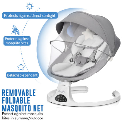 Electric Baby Swing with Bluetooth, Music, Remote – Infant Cradle