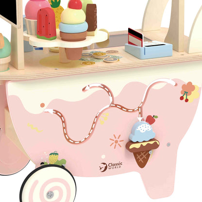 Grooves Toys™ Wooden Ice Cream Cart Toy Set for Kids – Pretend Play & Educational Toy (40 PCS)
