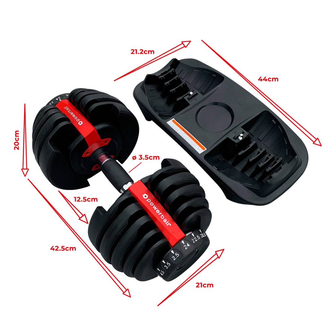 ProudCats 24kg Adjustable Dumbbell Pair with Base