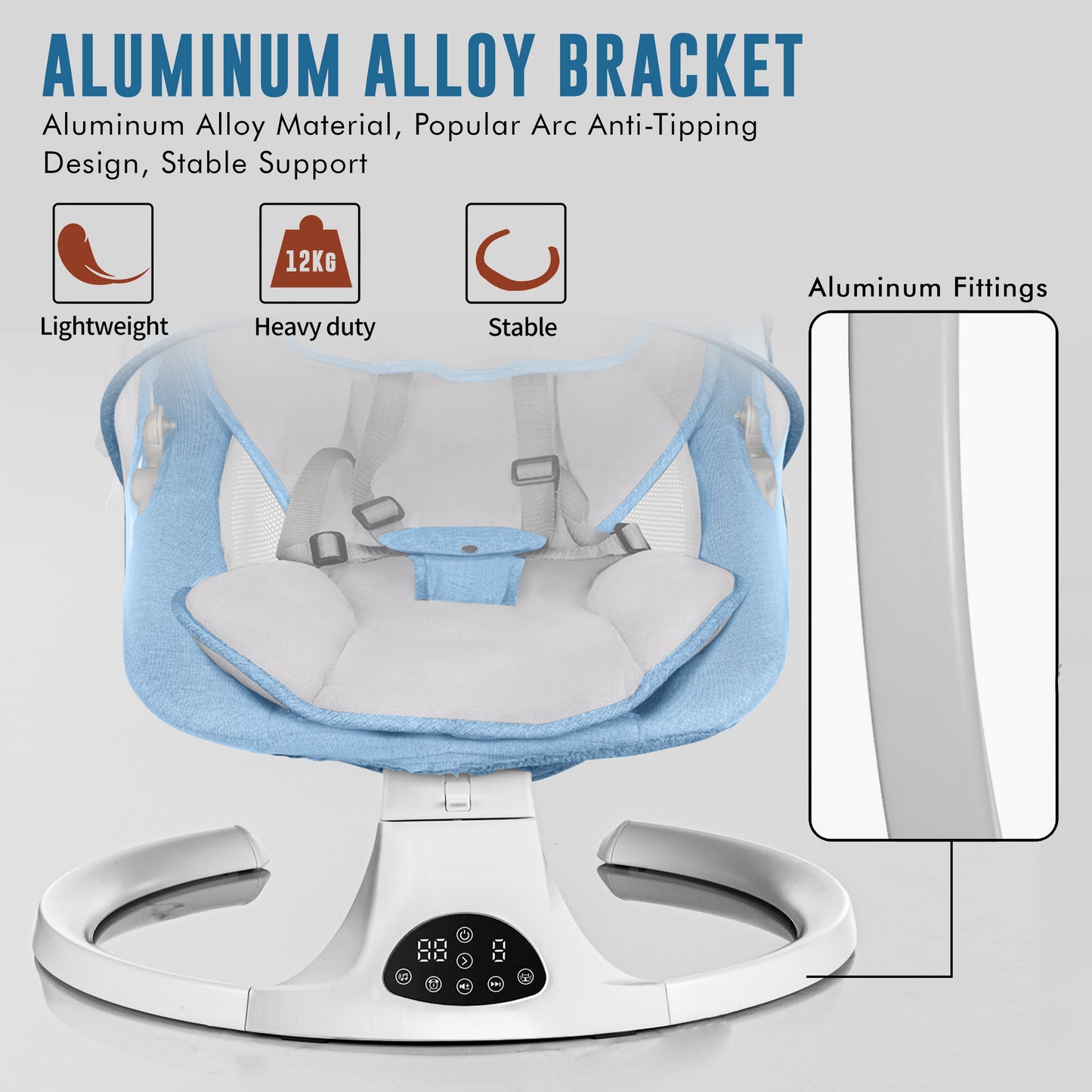 Electric Baby Swing with Bluetooth, Music, Remote – Infant Cradle