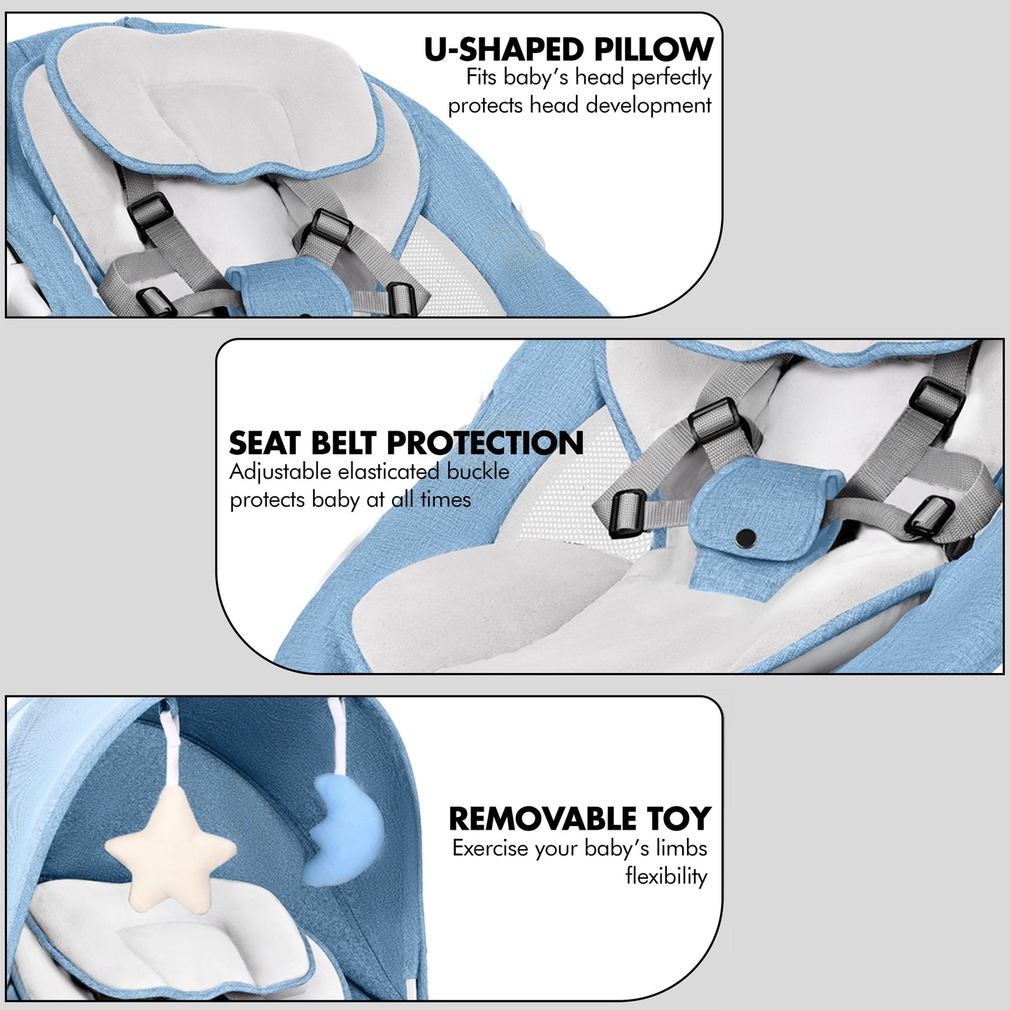 Electric Baby Swing with Bluetooth, Music, Remote – Infant Cradle