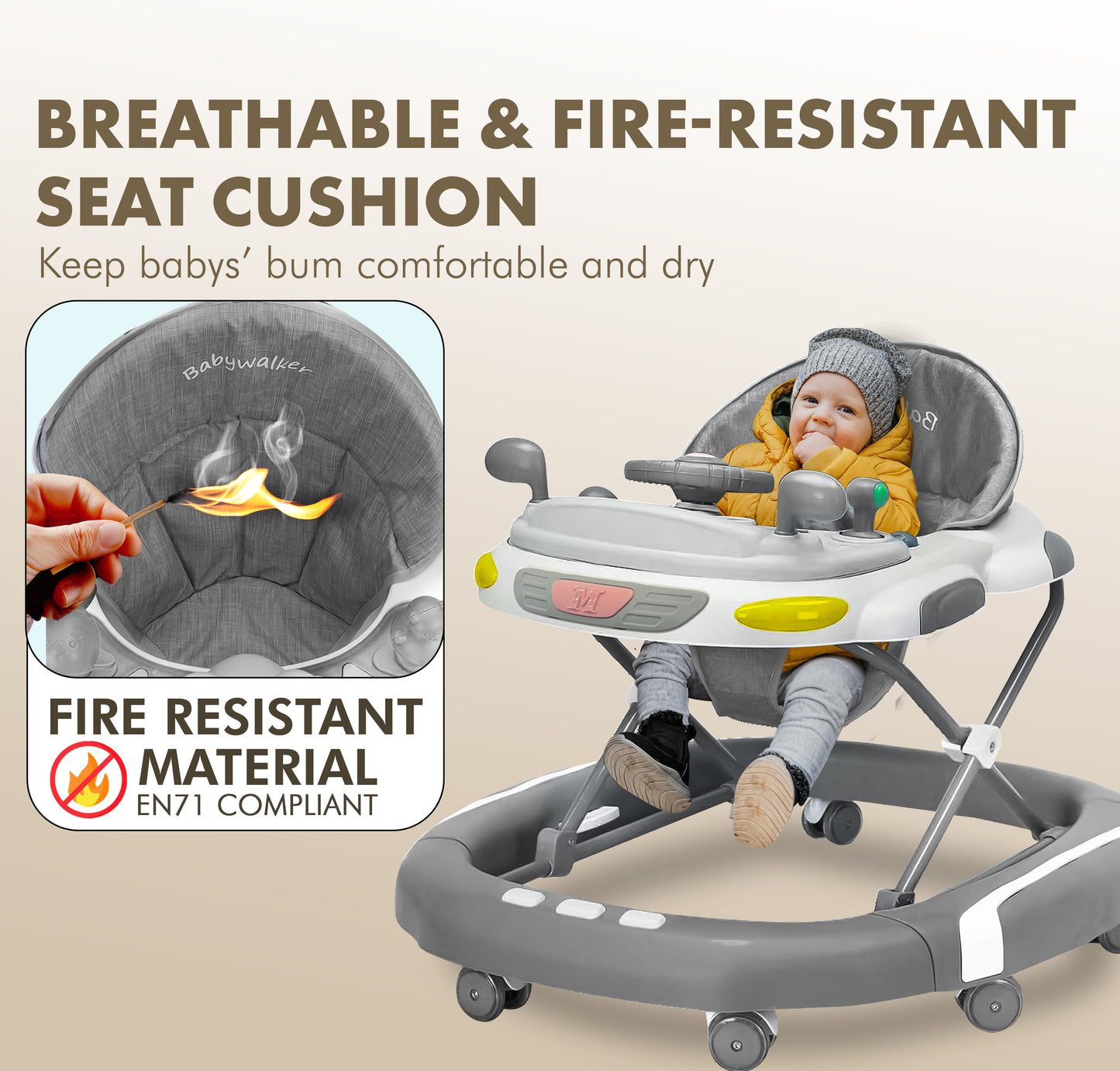 Baby Walker & Rocker Bouncer with Music Activity Tray