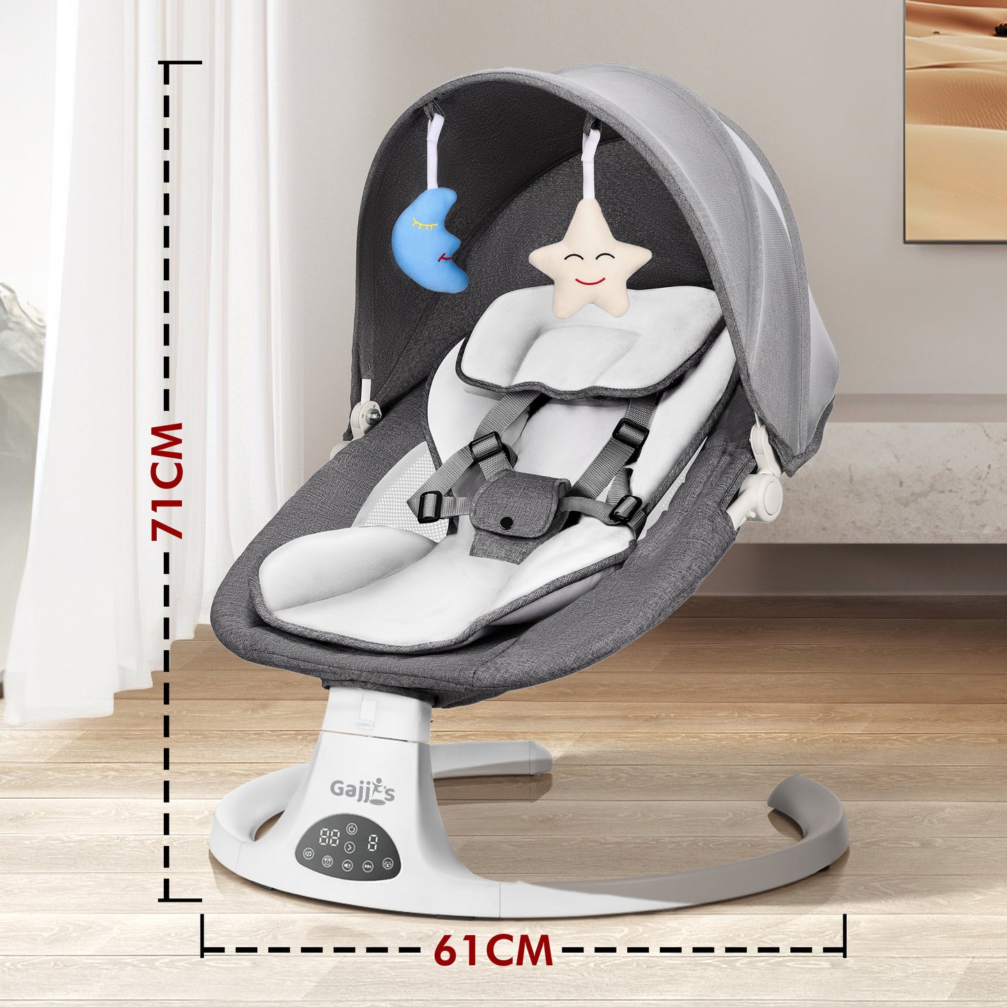 Electric Baby Swing with Bluetooth, Music, Remote – Infant Cradle