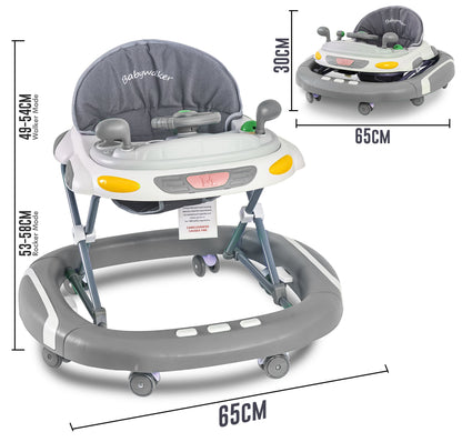 Baby Walker & Rocker Bouncer with Music Activity Tray