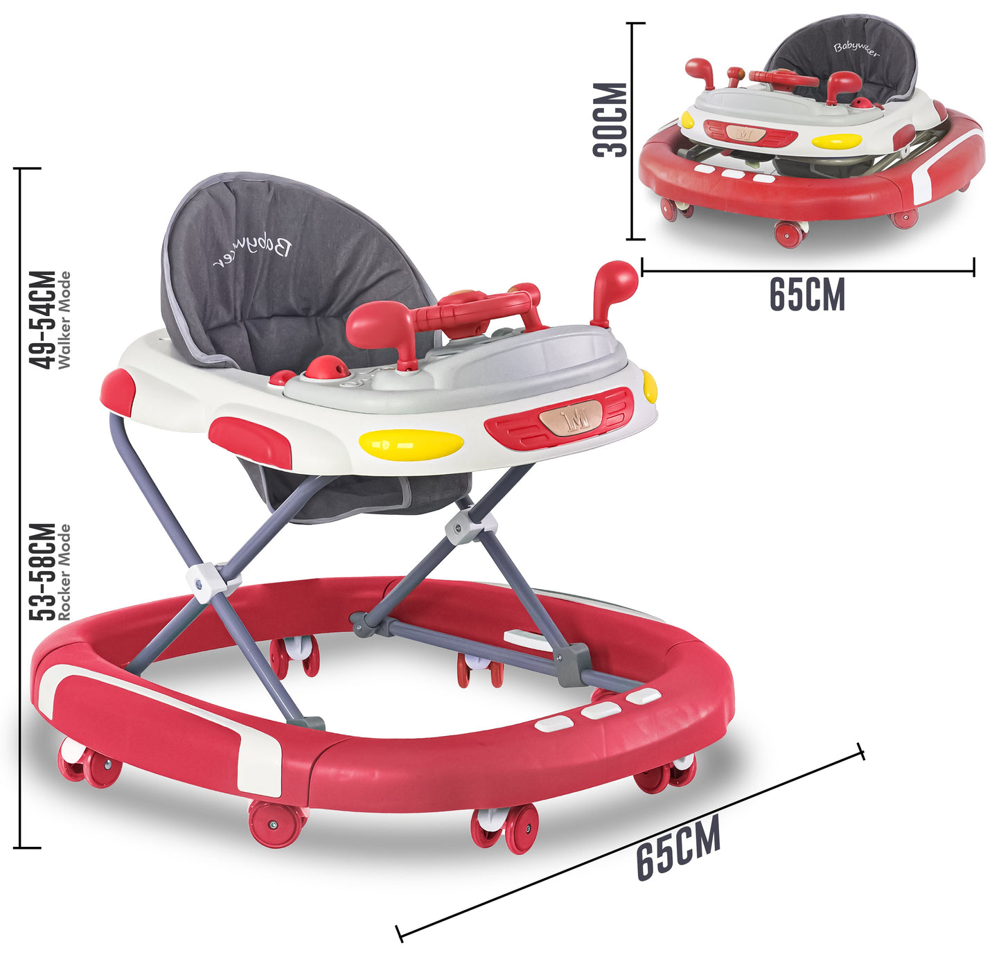 Baby Walker & Rocker Bouncer with Music Activity Tray